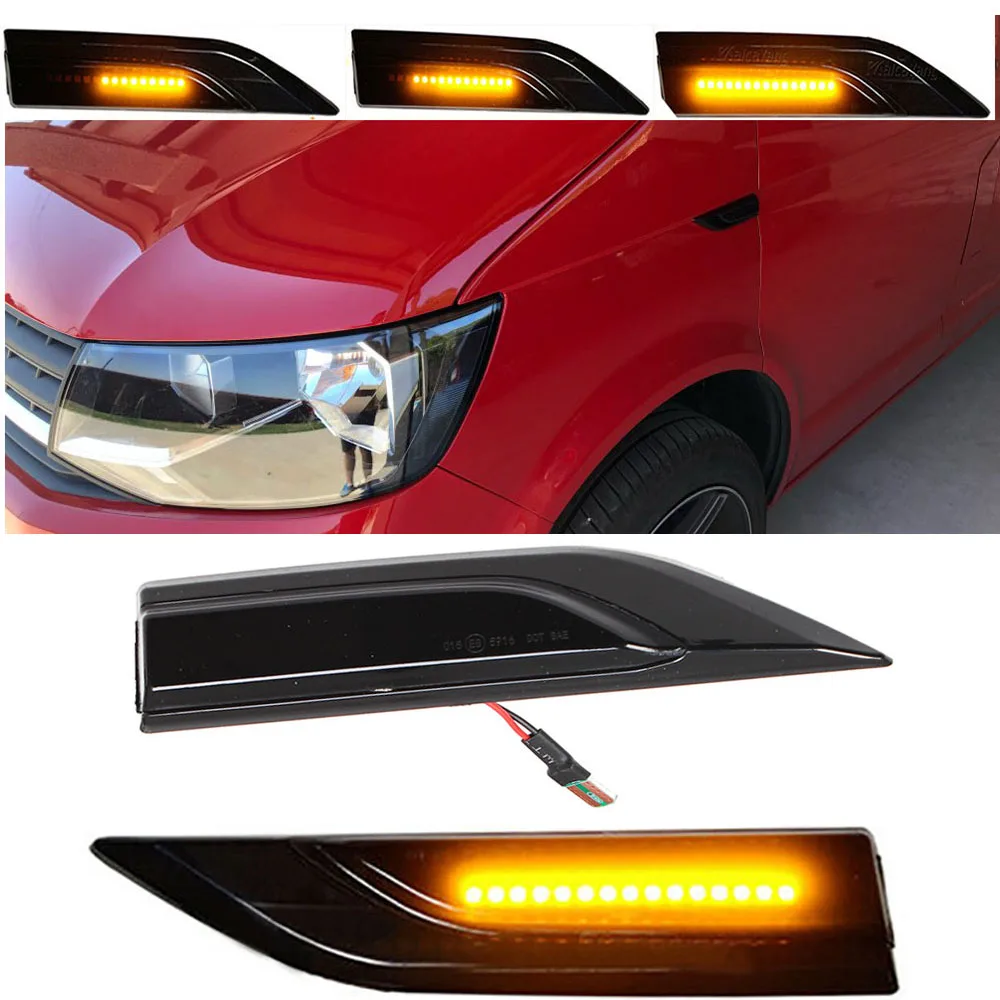 

LED Side Marker Turn Signal Light Dynamic Flowing Indicator Blinker For VW Transporter T6 Multivan Caddy MK4 2016 2017 2018 2019