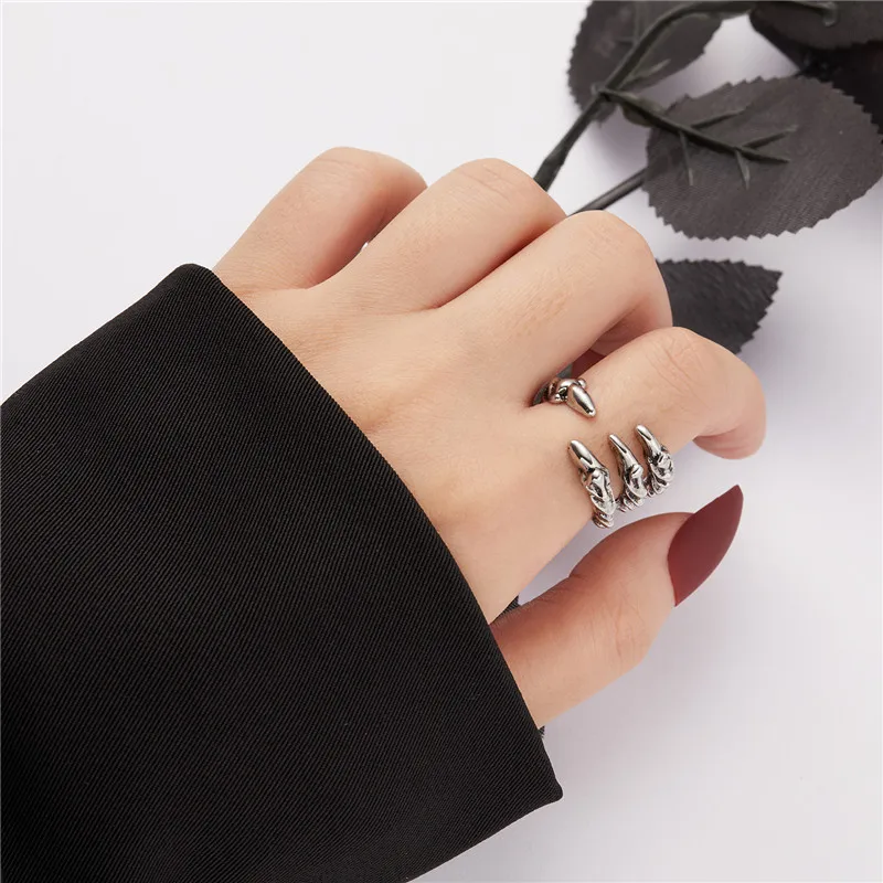 Vintage Chic Katzen-Tier-Knöchelringe für Frauen, Charmante Gothic Punk Frosch-, Hasen-, Oktopus-Offene Fingerringe, Modeschmuck – Detail 24