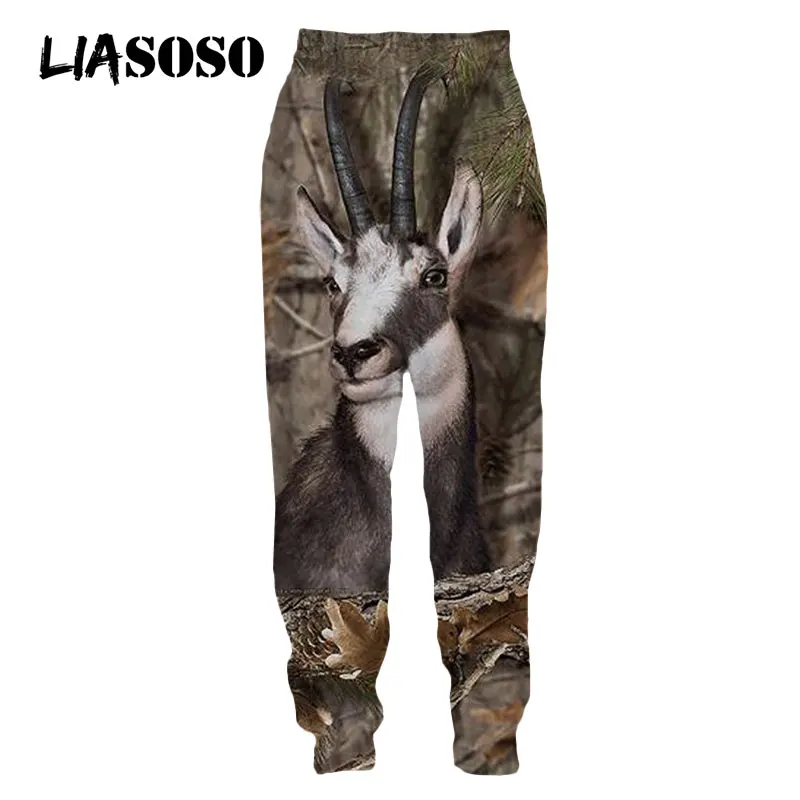 LIASOSO 3D Print Wild Animal Fox Pig Wolf Hunting Hunter pantaloni della tuta Harajuku pantaloni della tuta Casual Jogging donna uomo abbigliamento