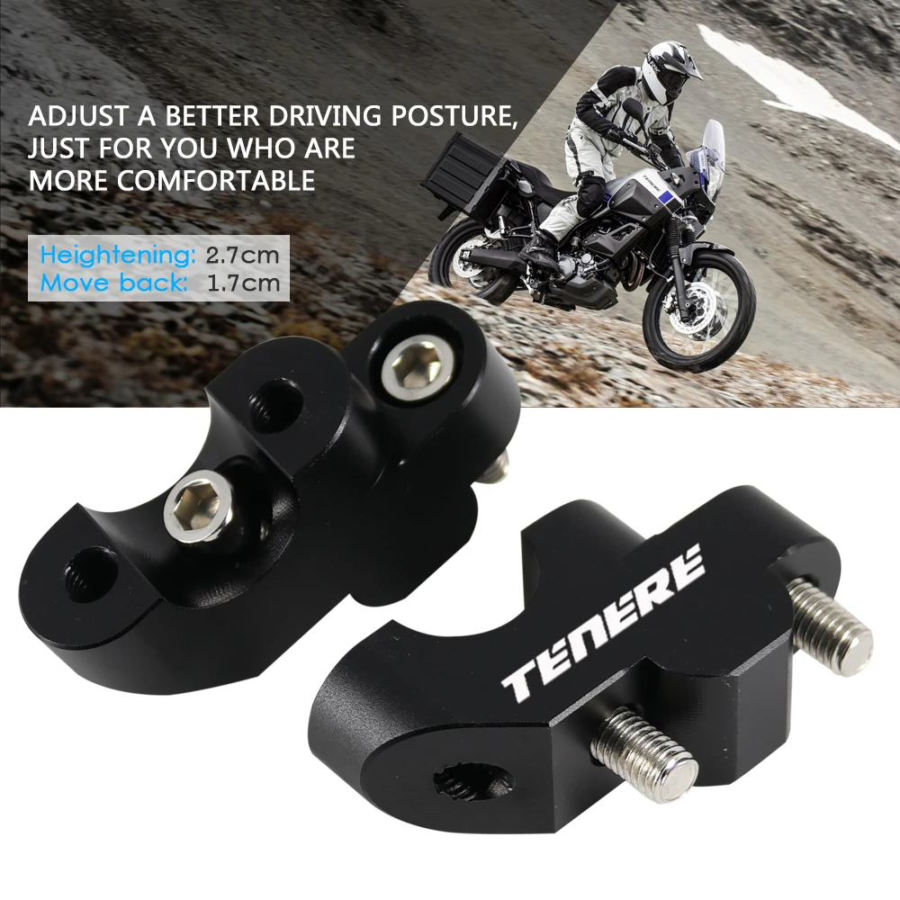 

For YAMAHA XT660Z Tenere XT 660 Z Motorcycle Accessories HandleBar Riser Handle Bar Mount Clamp Adapter 22mm 7/8" CNC aluminum