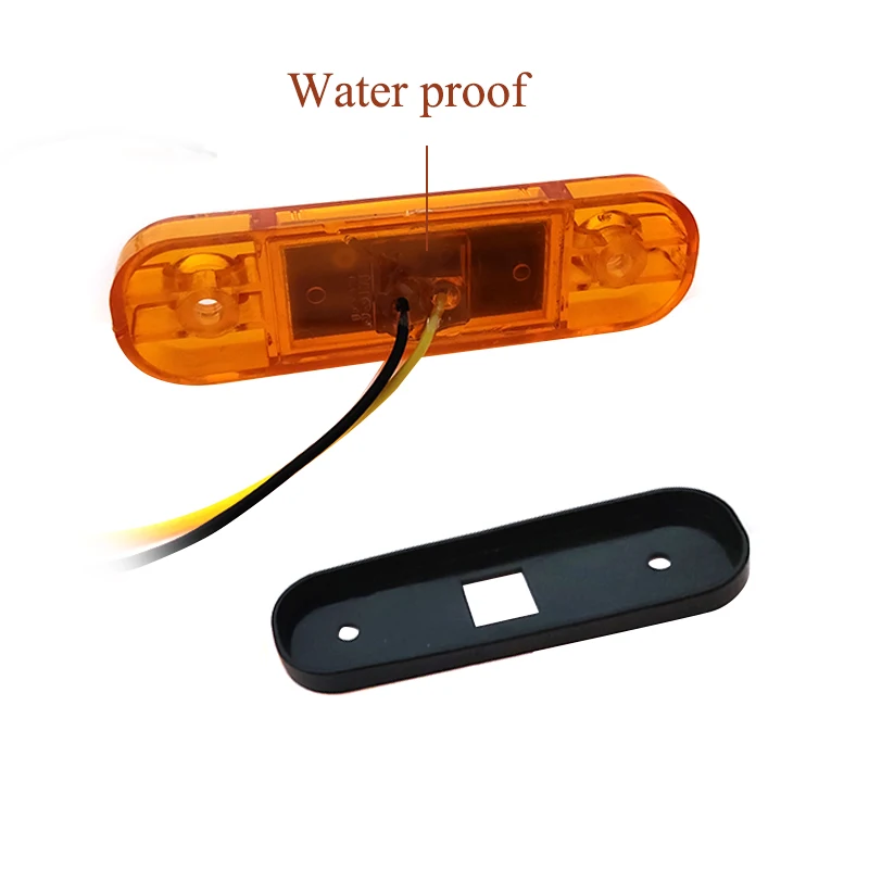 Luz de advertencia de piezas para camión, marcador lateral de 12V y 24V, 3 luces LED ovaladas, color naranja y amarillo, 10 unidades