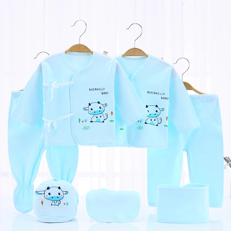 Newborn Girl Clothing Baby Sets 7pcs/set 5pcs/set Shirts+Pants Rompers Suits for Children Infant Suits