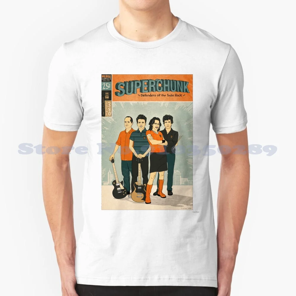 Illustration 100% Cotton T-Shirt Merge Records Orange Musician Band Indie American Singer Songwriter Guitar Comic