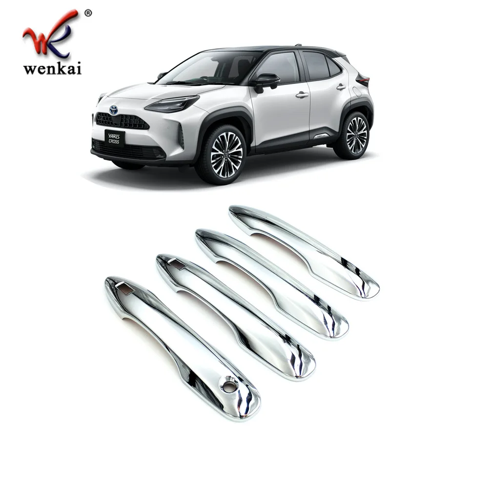 Door Handle Cover Cap Protector Sticker For 2020 2021 Toyota Yaris Cross Car Accessories ABS Chrome