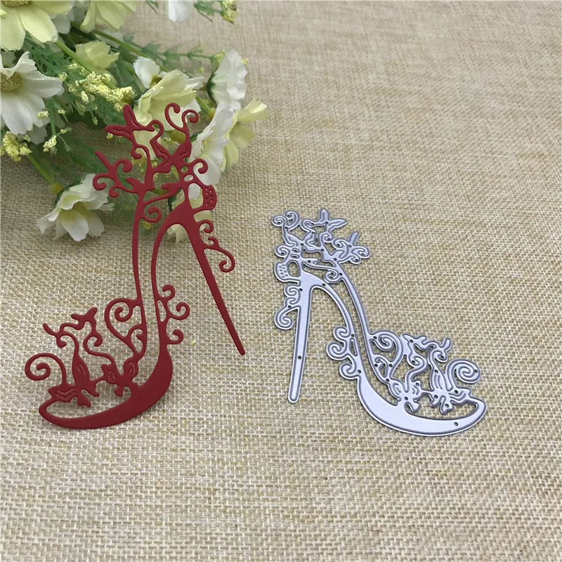 High Heels Lace Metal Die Cutting For Household DIY Scrapbooking Photo Album Decorative Embossing Folder Paper Cards