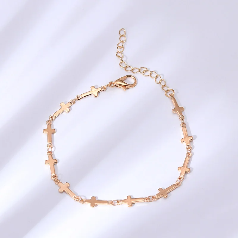 الصليب الصغيرة أساور للنساء 2 اللون عيد الحب أسلوب بسيط Charms المجوهرات