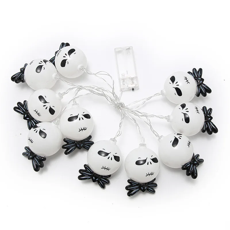 PheiLa LED Halloween String Lights Skull Ghost String Lamp alimentato da batteria per interni Bar Party Horror Atmosphere Decor Light