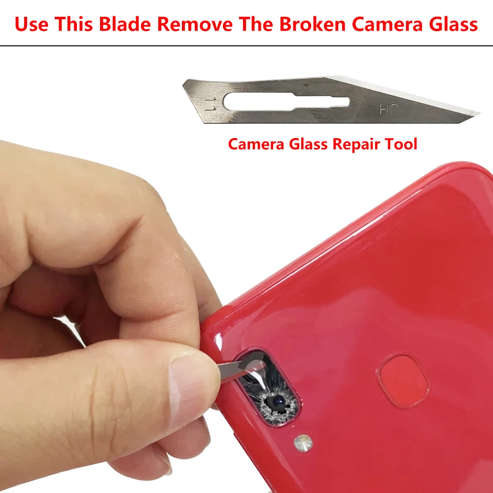 New Rear Camera Glass Lens Cover With Frame Holder For Samsung J3 J5 J7 2016 / A7 A9 2018 A750 A920 Replacement Parts Tools