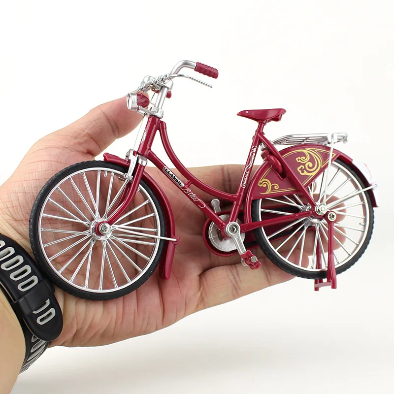 Mini modelo de bicicleta de aleación fundida a presión para adultos, simulación de dedo, bicicleta de montaña de Metal, decoración, colección de