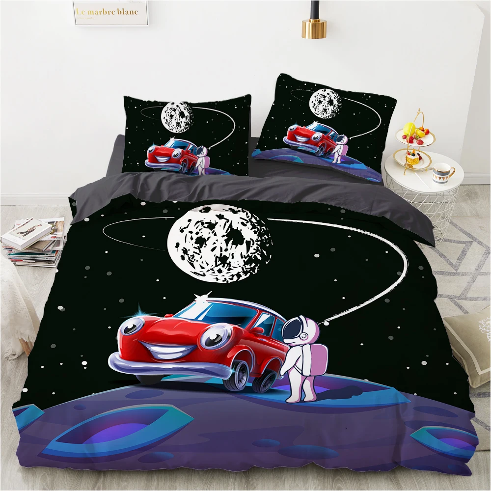 Cartoon Children's Bedding set for kids baby girls Duvet cover set pillow case Bed linens Quilt cover 135 140x200 Space EXPLORER