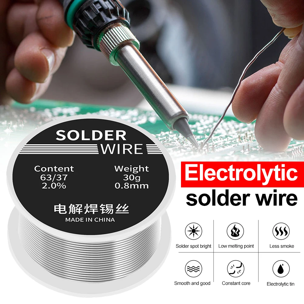 0.8 mm Solder Wire High Purity Rosin Welding Wire Roll with Low Melting Point for Electrical Soldering DIY Electronics 2% Flux