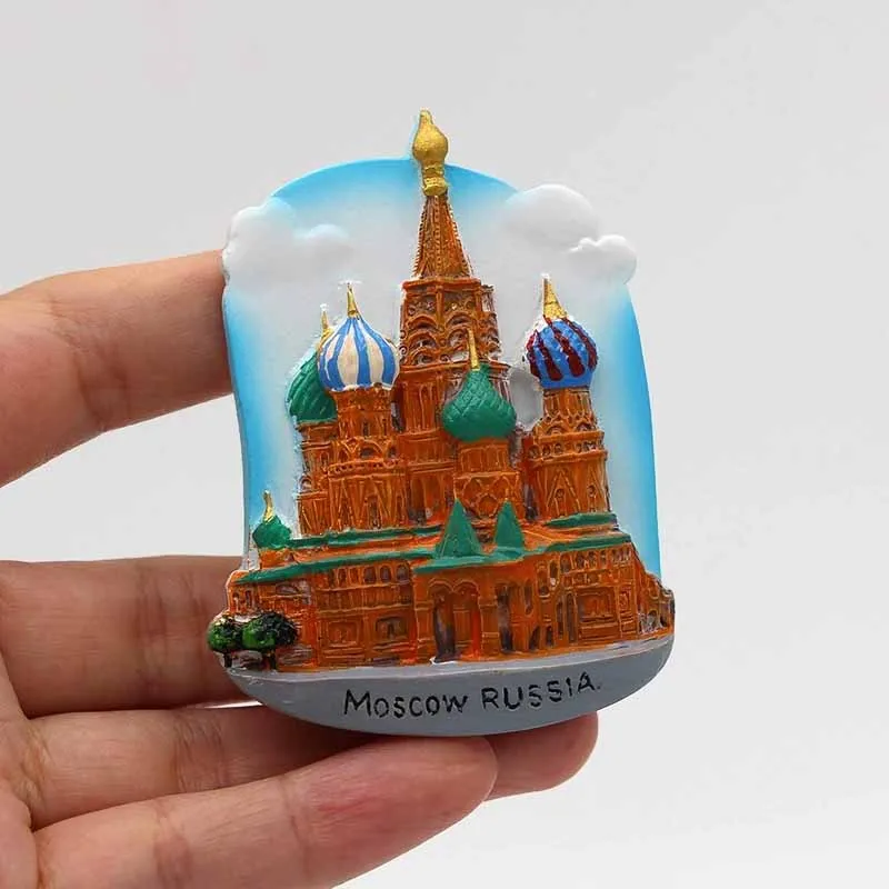 Resin Magnetic Fridge Stickers Tourist Souvenirs Pattaya Thailand Elephant Moscow Malaysia Twin Towers 3D Refrigerator Magnets