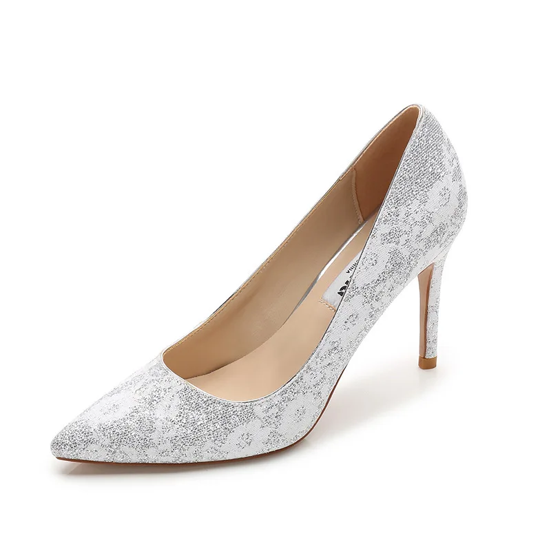 

Designer Bling Party Women Pumps Sequined Cloth Slip On 5CM 7CM 9CM Thin High Heels Pointed Toe Rhinestones Shallow Women Shoes