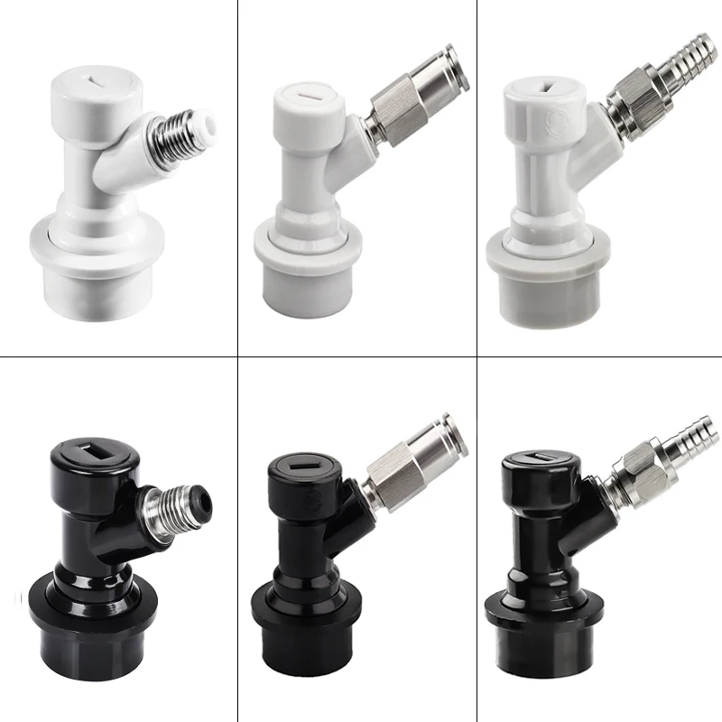 Ball Lock Disconnect Set,Homebrew Beer Keg Disconnect Connector, Barbed Liquid / Gas Dispenser with Push-In Fit and Swivel Nuts