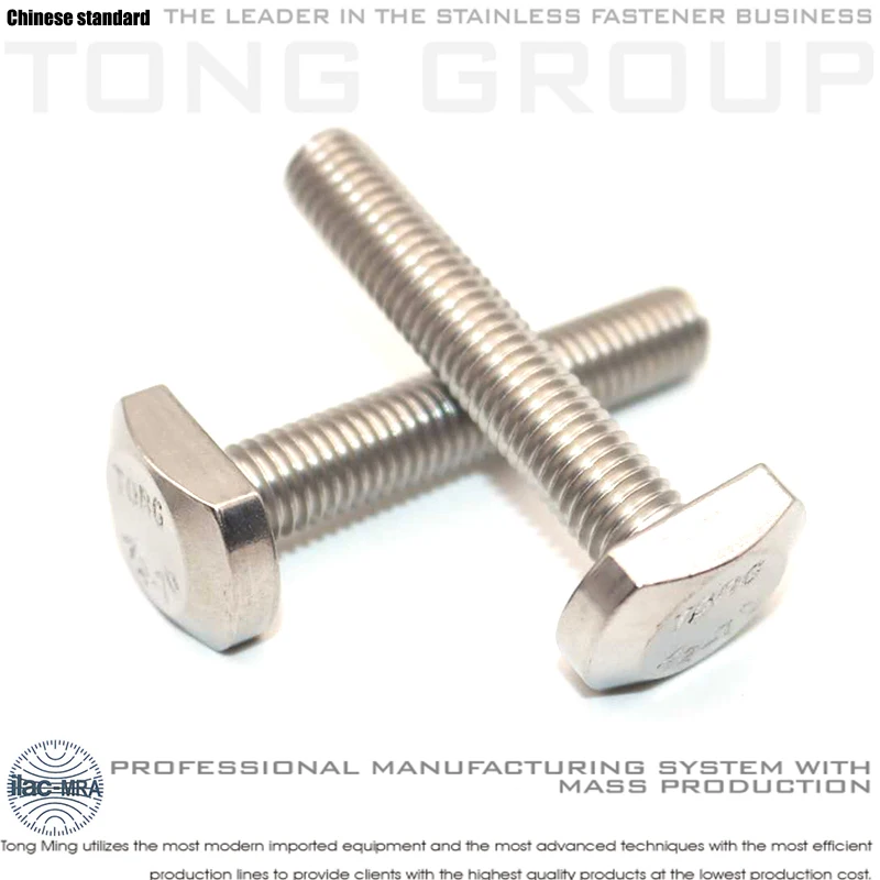 (THE) مسمار T من الفولاذ المقاوم للصدأ 304، برغي مفاتيح على شكل حرف T GB37 قياسي صيني، برغي على شكل حرف T قطر المسمار A2 M12 #5