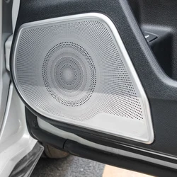 Stainless Interior Door Speaker Stereo Audio Ring Cover Sound Frame Decoration Trim For Honda Civic 10th 2016-2019 Car Accessory