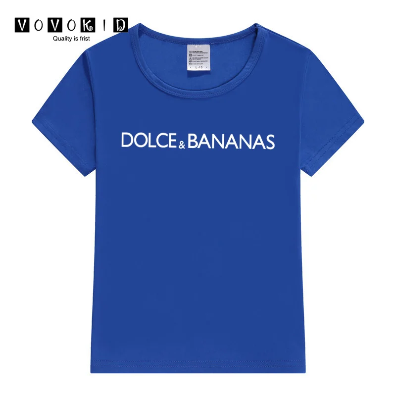 Dolce Bananas Sweet Girls Little Funny Streetwear T-shirt Boy Chlidren Summer Top Baby Cartoon Shirt,Drop Ship