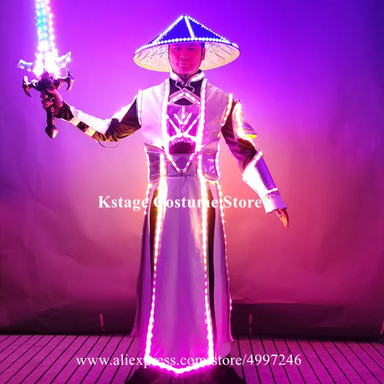 BV14 Robot men performance led light costumes dj rave show colorful luminous jacket cosplay chinese glowing outfit bar wears dj