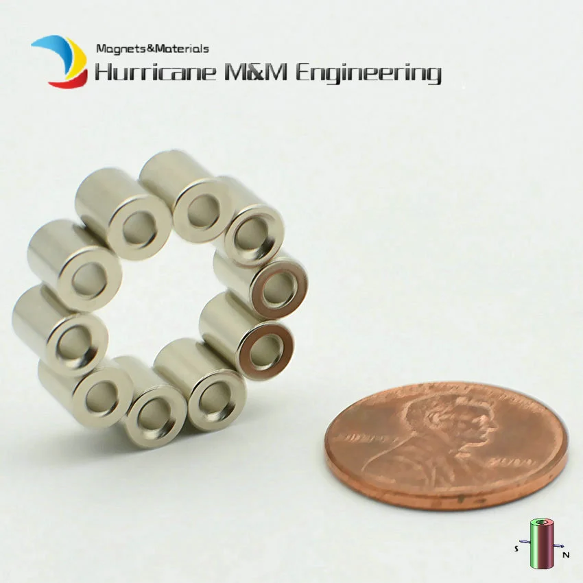 Imagem -02 - Diâmetro do Anel do Ímã de Ndfeb. Ímãs Permanentes Magnetizados Diametralmente da Terra Rara 60 Peças do Neodímio do Tubo de 5.4x2.6x6.6 mm N42h