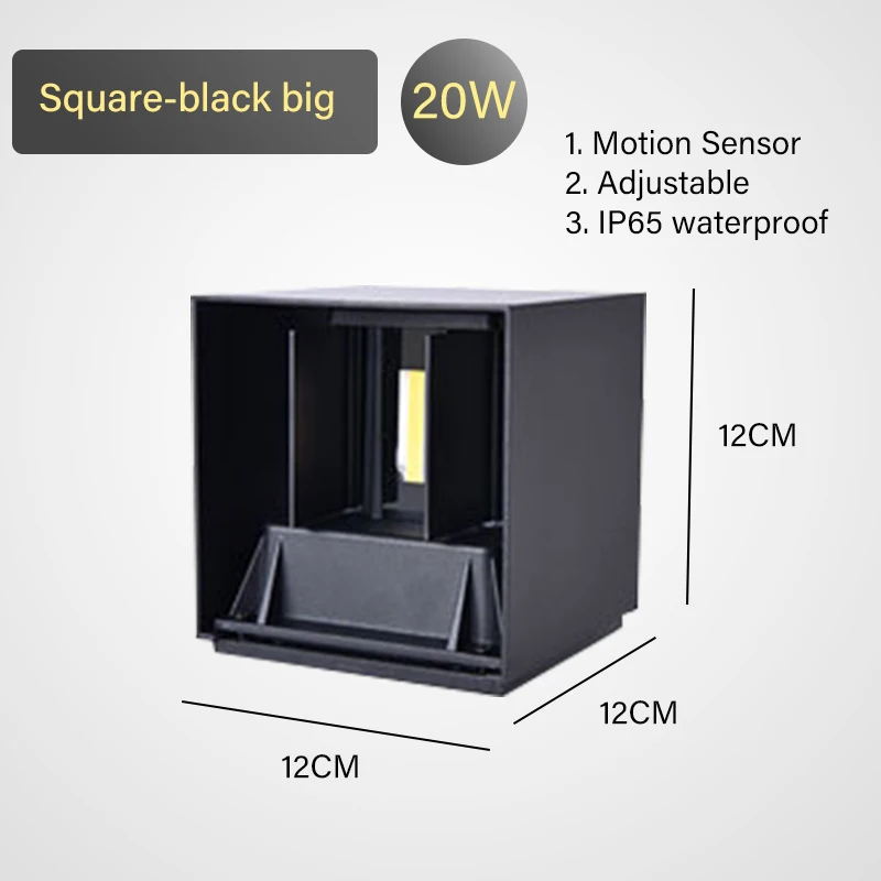 BANMENG LED Wall Light Motion Sensor IP65 Waterproof 9W 6