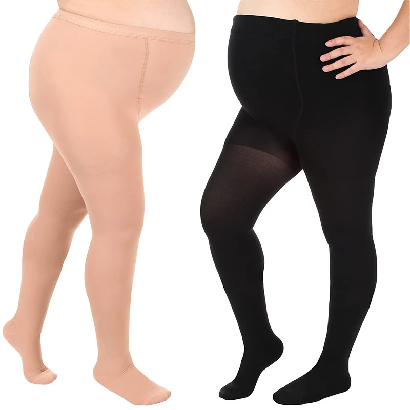 Women's XL-6XL Plus Size 15-20mmHg Elastic Nursing Socks Medical Compression Panty Hose Compression Stockings Varicose Veins