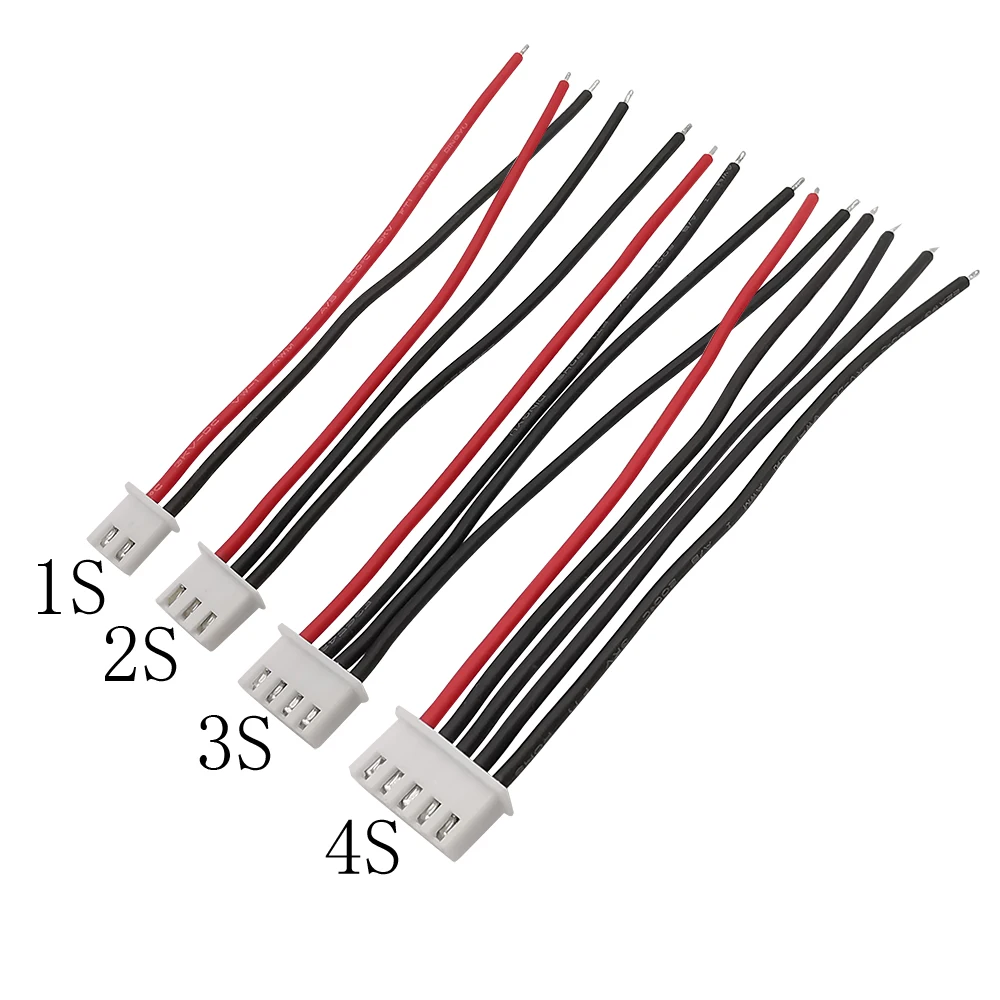 5Pcs JST-XH 2.54mm Pitch 1/2/3/4/5/6/7S Balancer Cable 22AWG Silicone RC Lipo Battery Balancer Charger Plug Wire Connector