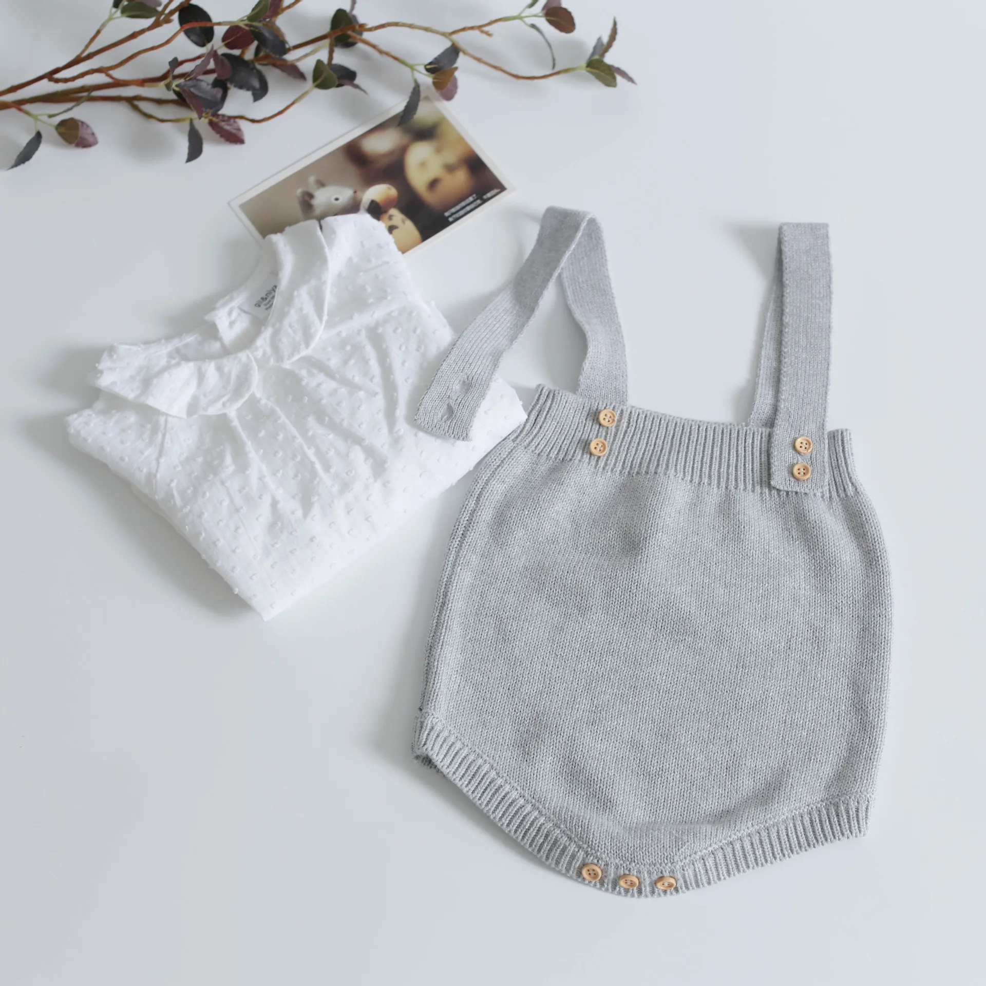 Newborn Baby Girl Boy Bodysuit Knitted Autumn Winter One-Pieces Solid Jumpsuit Sleeveless Overalls Spring Baby Sunsuit Clothing