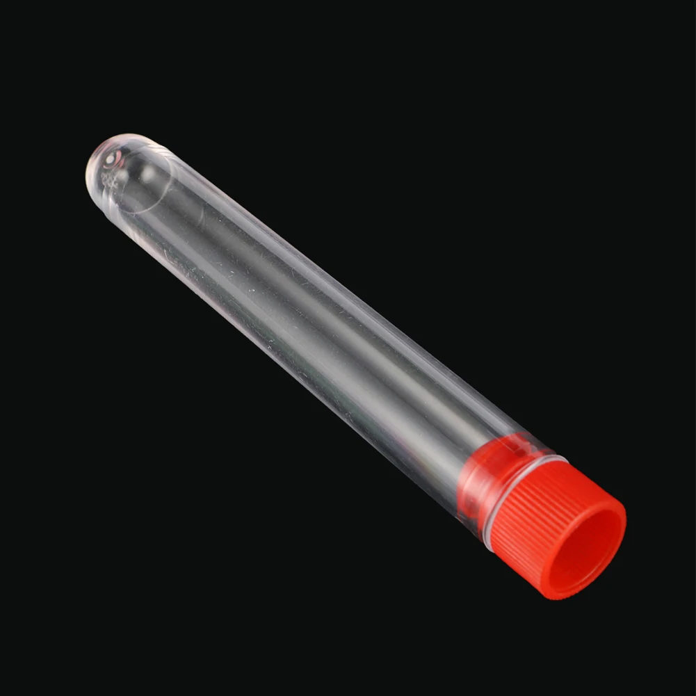 12*75mm Hard Plastic Test Tube with Plug Cap 5ml Disposable Round Bottom Clear Test Tube Laboratory Equipment 5 Pcs