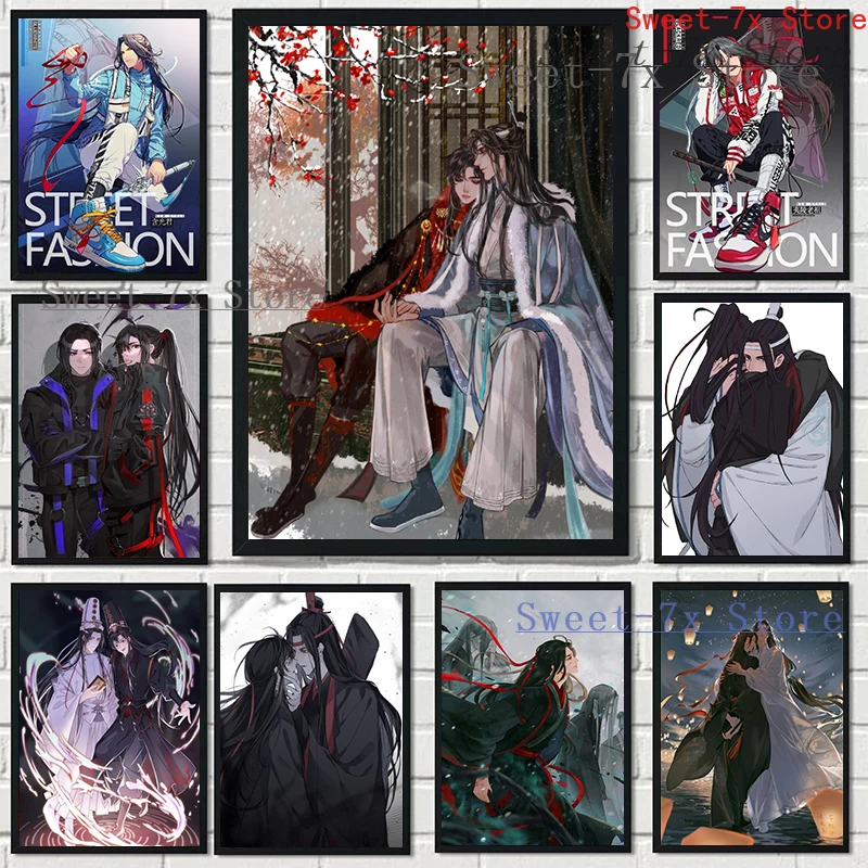 Mo Dao Zu Shi Wei WuXian Anime Canvas Painting Art Nordic Posters and Prints Wall Pictures for Living Room Decor Frameless