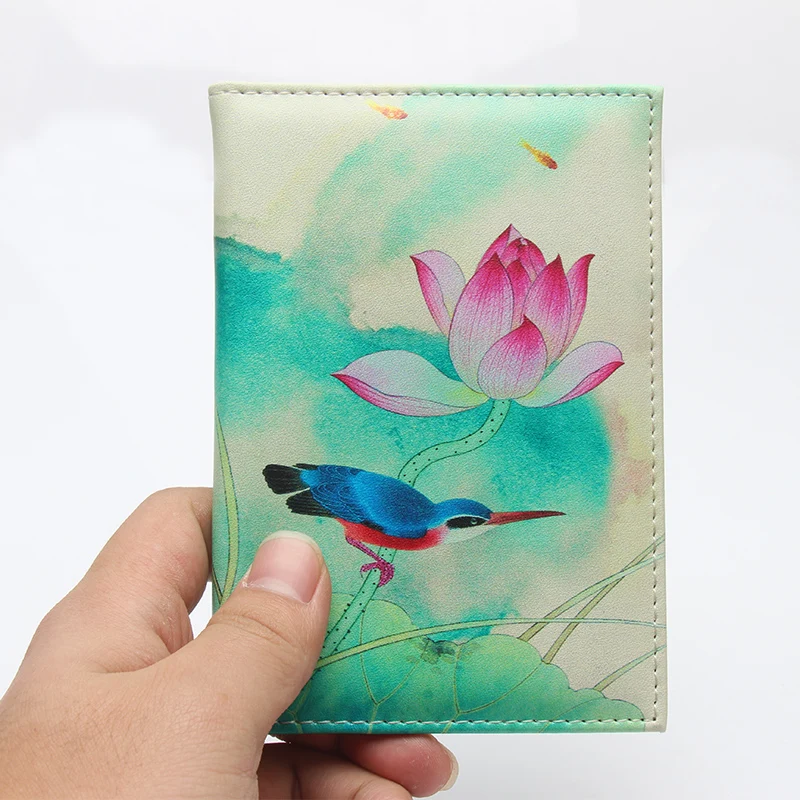 Passport Cover Fashion Crane Animal Kingfisher Fashion Leather Passport Case Card Case Unisex Travel Passport Case