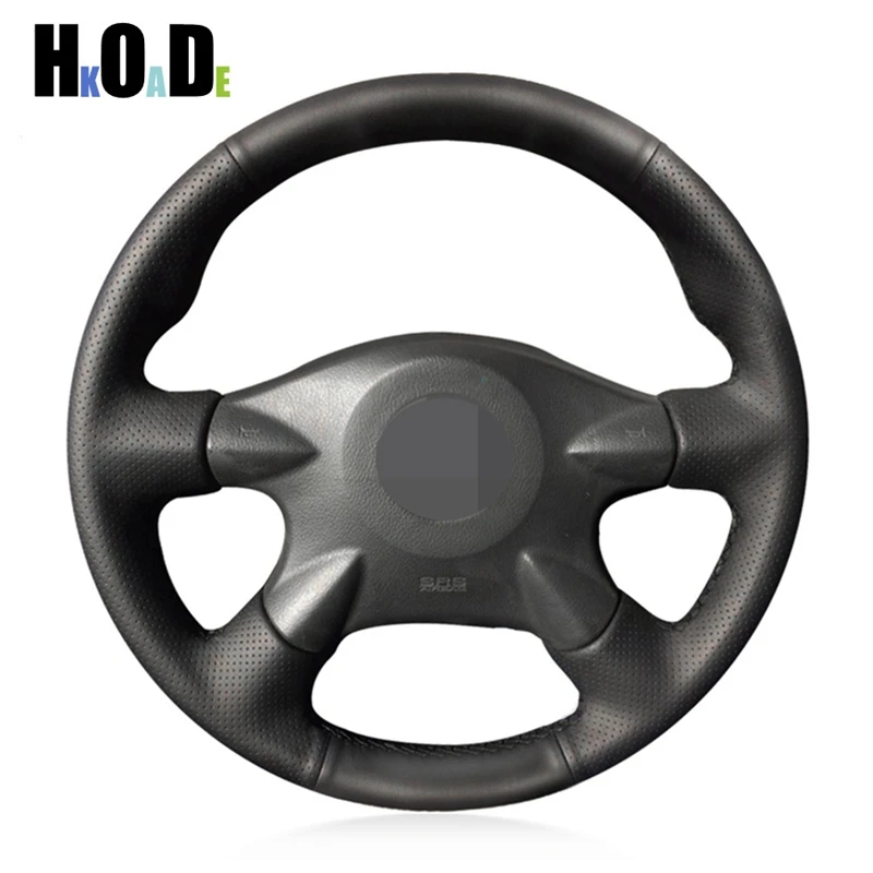 

Artificial Leather DIY Black Hand Sewing Steering Wheel Cover For Nissan Almera (N16) Primera (P12)Terrano 2 Pathfinder Paladin