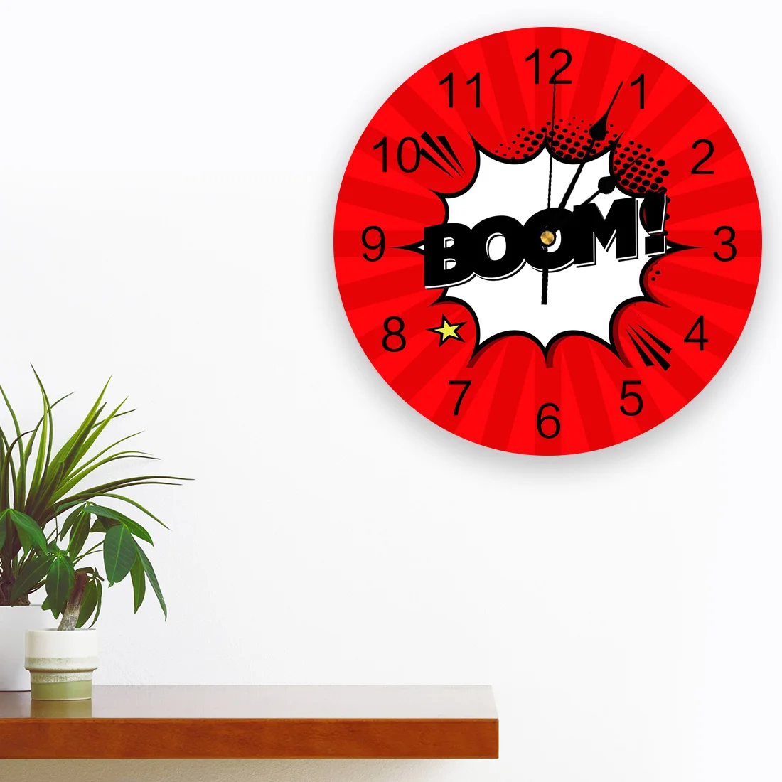 Comic Art Boom Modern Wall Clock For Home Office Wall Decoration Living Room Bathroom Decor Needle Hanging Watch