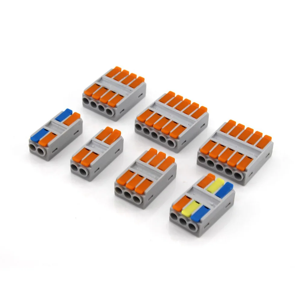 

Quick Docking Electrical Wire Connectors Push-In Conductor Terminal Block 6mm2 LED Cable Electircal Wiring Conector M3 Screws