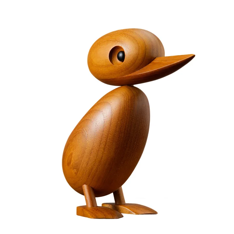 [HHT] High-end Wooden Teak Ducks Ornaments Cute Animals Decoration Ducks Solid Wood Crafts Home Decor Creative Holiday Gifts