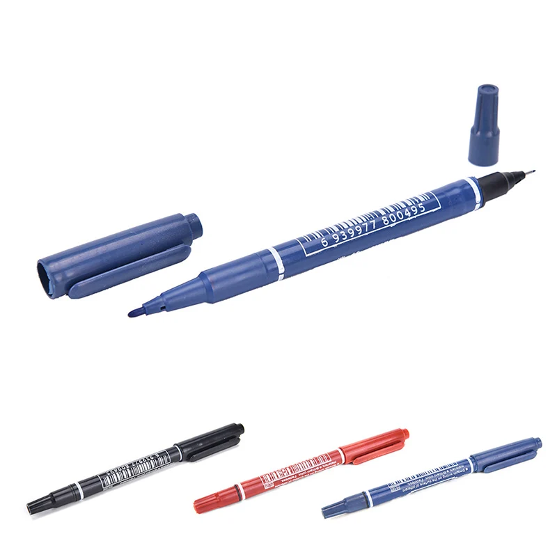 1Pcs Permanent Marker Pens With Double Tips Oily Marker Pen Twin Tips Doubled Headed Hook Line For CD DVD Media Disc