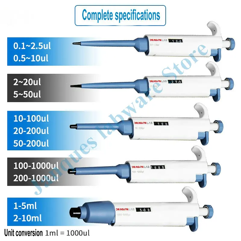 1Pcs Dragon Lab Single Channel Verstelbare Pipet, Handleiding Continue Digitale Micro Sampler, Grote Volume Pipettor