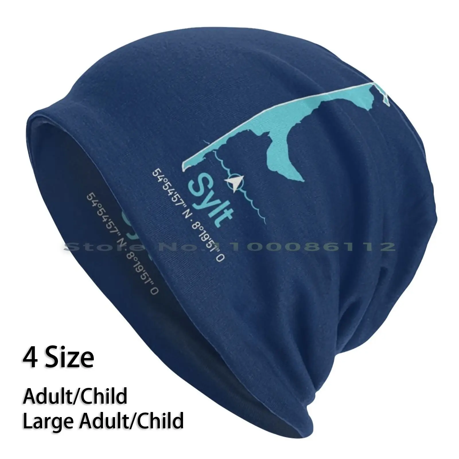 Sylt | Island Map Design Beanies Knit Hat Sylt Map Island North Sea Ocean Coast Beach Wadden Sea North Frisia Germany