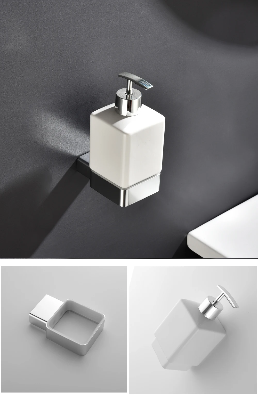 Bathroom Ceramic Holder Toilet Brush Holder Wall Mounted Tumbler Holder Soap Dish Holder Lotion Dispenser