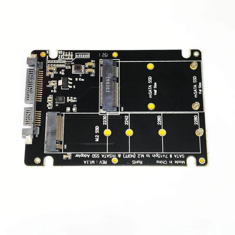 محرك الأقراص الصلبة اثنين في واحد M.2 NGFF و MSATA SSD إلى دفتر SATA 3.0 ضميمة القرص الصلب
