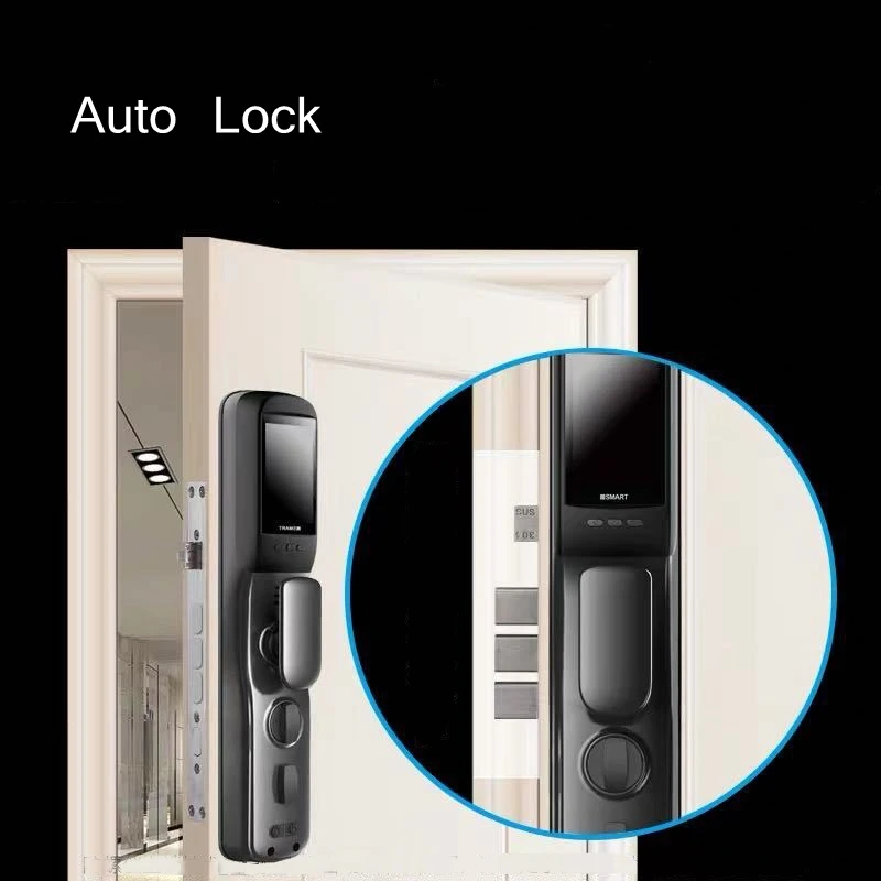 Smart Door Lock With Camera Biometric Fingerprint Lock Security Password Lock Key IC Card Electronic Lock With Lock Cylinder