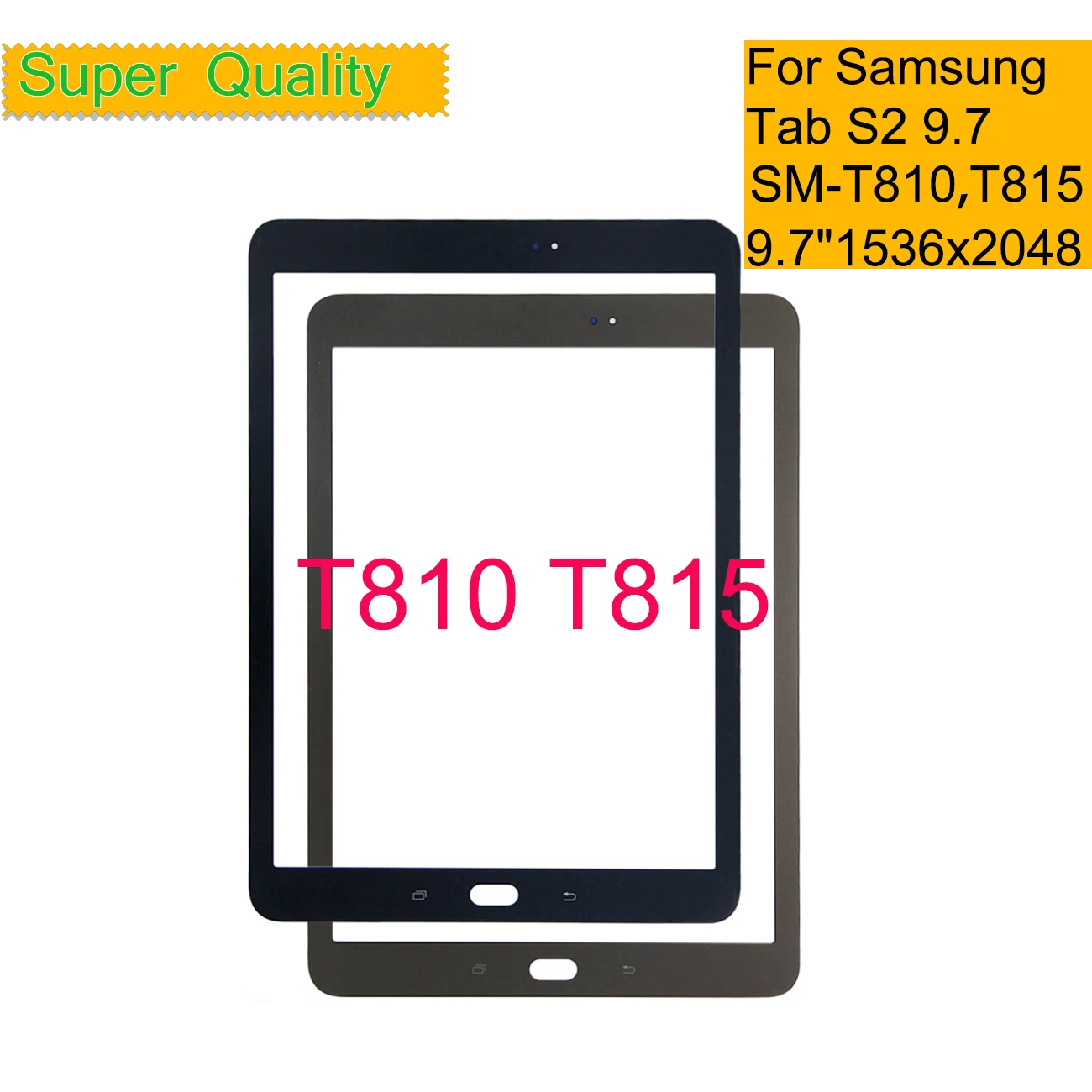 

10Pcs/Lot For Samsung Galaxy Tab S2 9.7 T810 T815 Touch Screen Panel Tablet Front Outer LCD Glass Lens With OCA Replacement