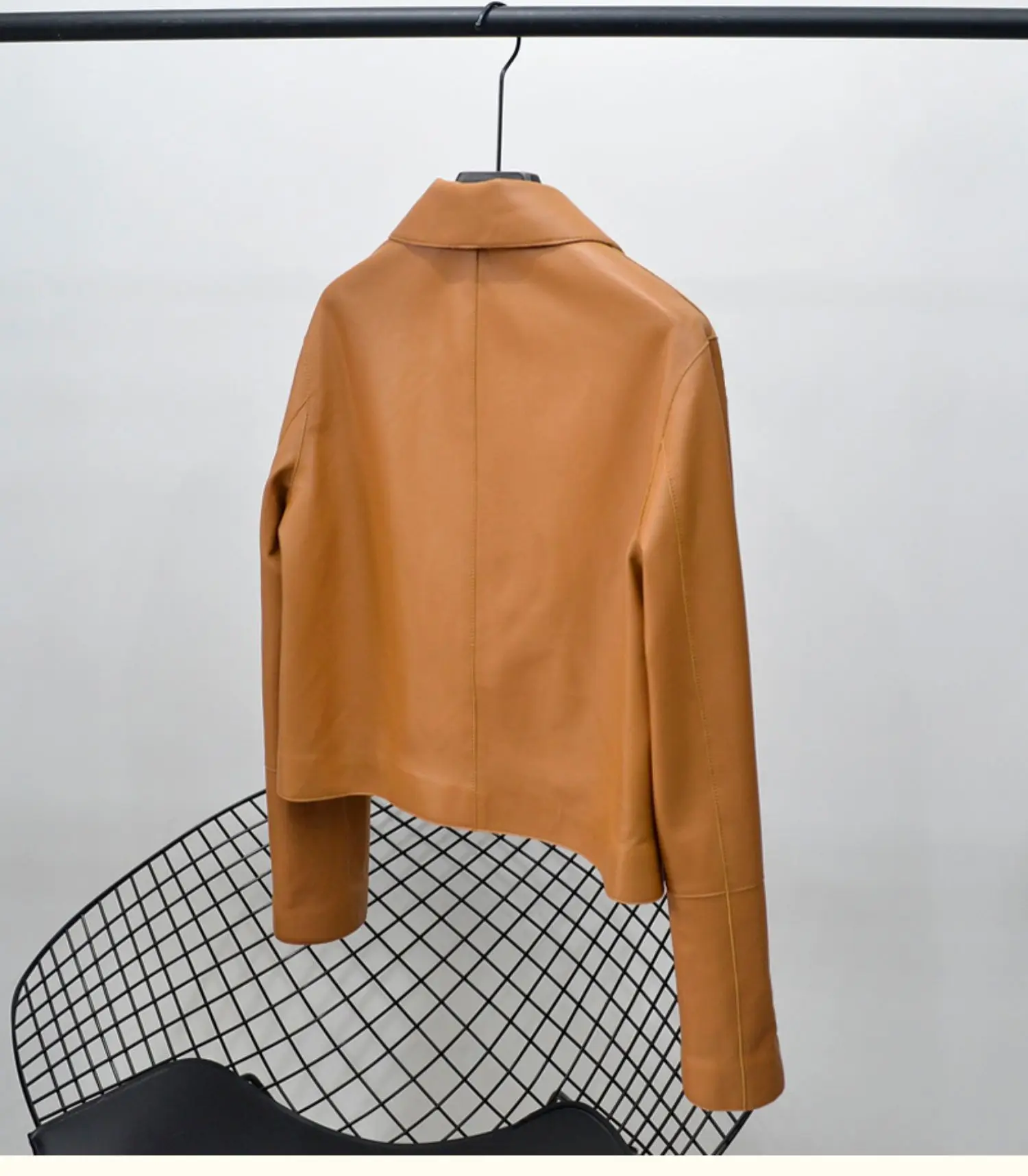 Chaqueta holgada informal de piel de oveja para mujer G10 2022