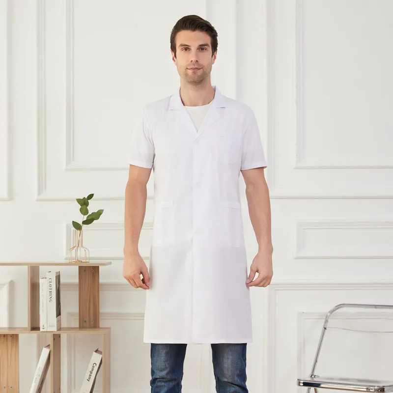 Men's And Women's Styles Laboratory Custom Hospital Uniforms Pharmacy White Coat Clothing Spa Beauty Salon Long Printed Logo