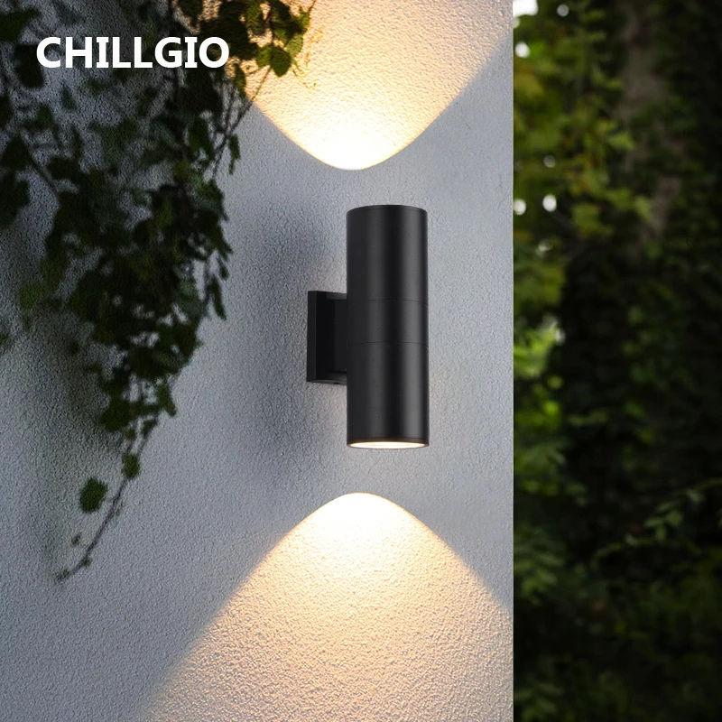 CHILLGIO Waterproof Led Wall Lamps Outdoor IP65 Cylinder Bright Lighting Hotel Home Garden Corridor Aluminum Up And Down Lights