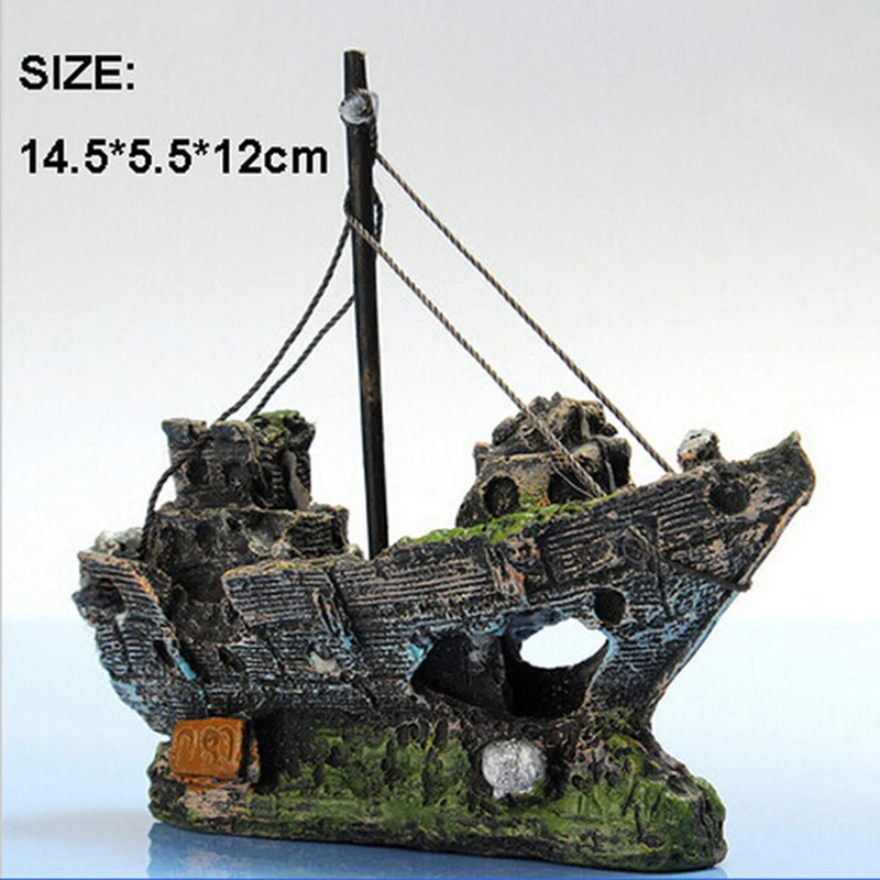 

Aquarium landscaping Shipwreck Decoration Resin Sinker Special Fish Tank Decoration Sunken Ship Ornament For Fish Tank