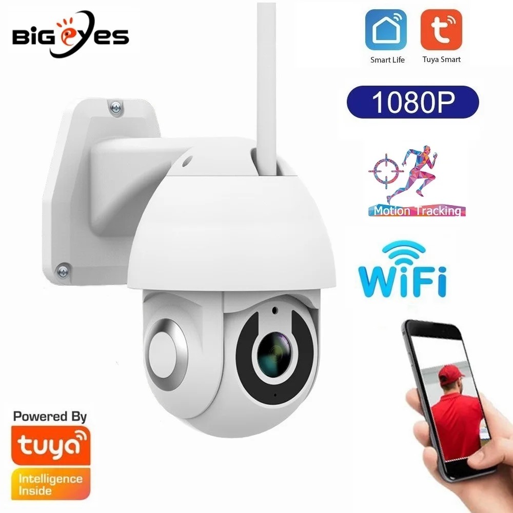 Tuya Outdoor Smart Home Security Camera 2MP 1080P Outdoor Smart Wifi PTZ Camera