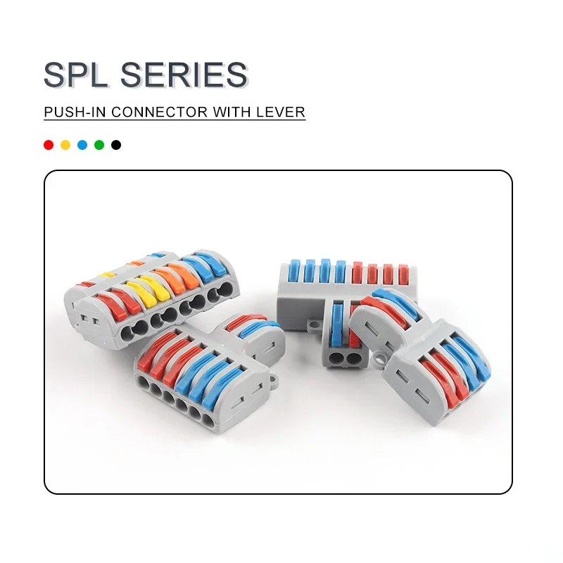 5 PCS Fast Wiring Splitter splicing Terminal SPL TYPE Compact Conductor Push-in Wire Cable Connector With Easy Operating lever