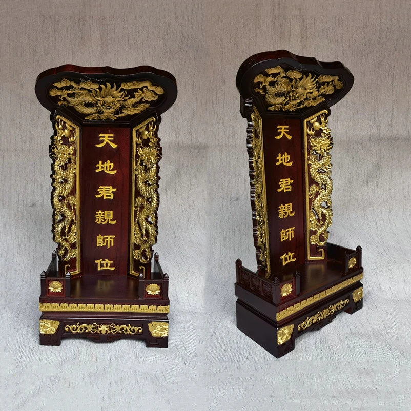 Ancestral tablets, solid wood ancestral hall Spirit card, heaven and earth king parent teacher position tablets