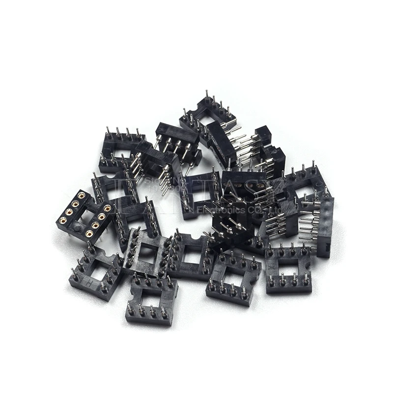 20pcs DIP-8 Round Hole 8 Pins 2.54MM DIP DIP8 IC Sockets Adaptor Solder Type 8 PIN IC Connector