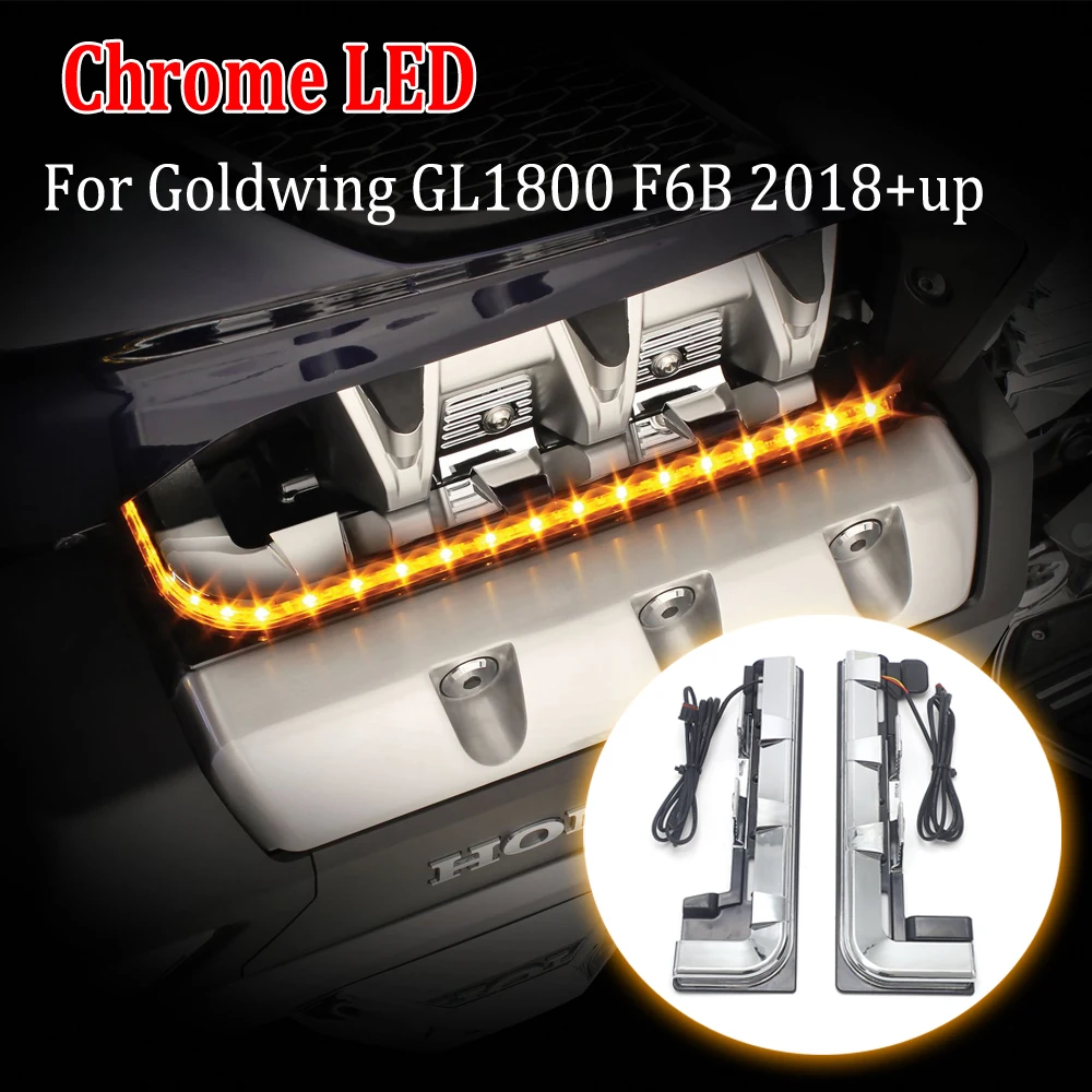 NEW Motorcycle Chrome LED Engine Lighting Panels For Honda Goldwing GL1800 F6B GL 1800 2018 2019 2020 2021 Gold Wing Tour DCT